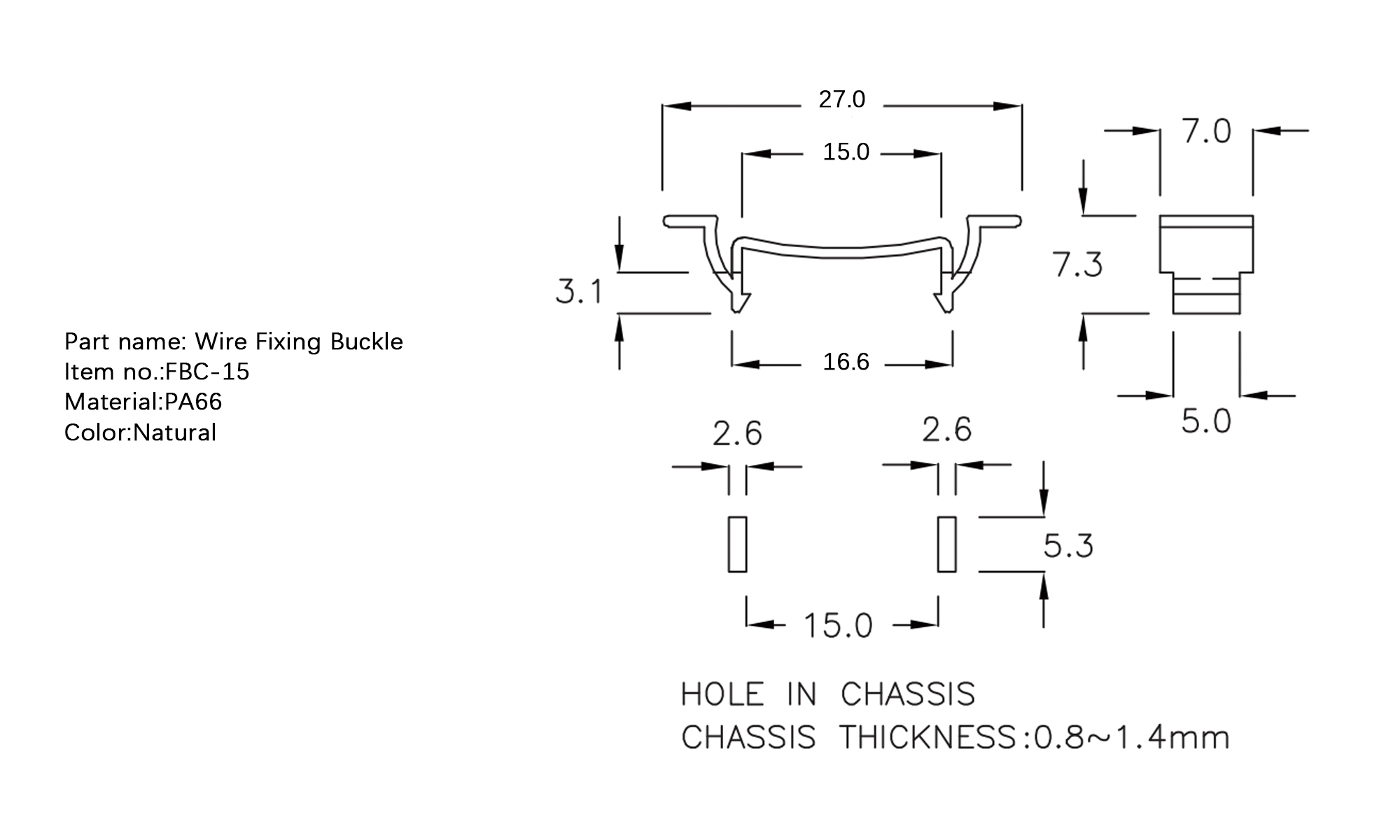 Wire Fixing Buckle FBC-15